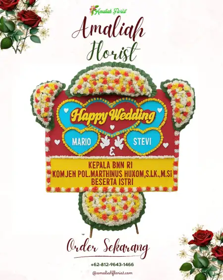 Papan Bunga Pernikahan Monjok Barat
